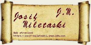 Josif Miletaški vizit kartica